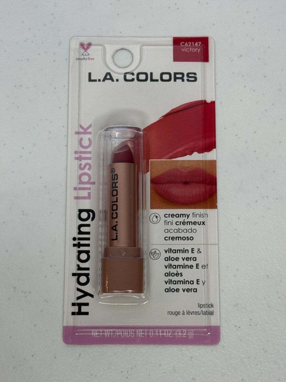 L.A. Colors Victory Hydrating Lipstick C62147 Creamy Red Berry
